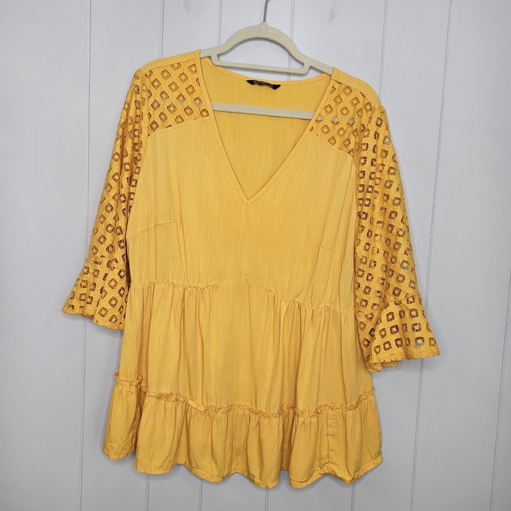 Bloomchic‎ Women's Top Size 12 Yellow Bell Sleeves
